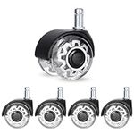 Belle Vous Office Chair Replacement Castor Wheels (5 Pack) - 11 x 25mm Universal Casters - Safe for Hardwood Floors, Laminate & Carpet - Quiet Rolling