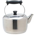 MasterClass Heavy Duty Induction-Safe Stovetop Kettle, 2 Litres (3.5 Pints) - Stainless Steel, Silver