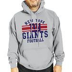 Team Fan Apparel NFL Team Stripe Hooded Sweatshirt- Soft Pullover Sports Hoodie For Men & Women - Made Of Cotton & Polyester (New York Giants - Gray, Adult Large)