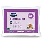 Silentnight Deep Sleep Pillows 2 Pack - Soft Support Pillows Comfortable Bed Pillow Designed for Front and Stomach Sleepers - Hypoallergenic and Machine Washable - Pack of 2 – Standard Size , White