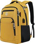 Laptop Backpack,Business Travel Anti Theft Slim Durable Laptops Backpack with USB Charging Port,Water Resistant College Computer Bag for Women & Men Fits 15.6 Inch Laptop and Notebook-Yellow