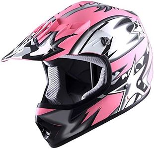 WOW Youth Kids Motocross BMX MX ATV Dirt Bike Helmet Star Matt Pink