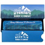 Boys Blue Hair Comb - Soft, Rounded Teeth for Gentle Hair Styling for Kids - No Pulling or Snagging - For All Hair Types and Styles - Made of Cellulose Acetate - Includes Carrying Pouch