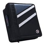 Case-it Z-Binder Two-in-One 1.5-Inch D-Ring Zipper Binders, Black, Z-176-BLK