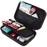 BOVKE Glucose Monitor Case, Diabetic Supply Travel Case for Diabetes Testing Kit, Glucose Meter, Blood Sugar Test Strips, Lancets, Needles, Insulin Pen and Medication, Black（Case Only!）