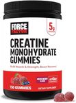 Force Factor Creatine Gummies, Creatine Monohydrate for Muscle Gain, More Strength, and Faster Recovery, Clinically Studied Creatine 5g Dose, Mixed Berry, 30 Servings