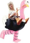 Spooktacular Creations Inflatable Costume Riding an Ostrich Air Blow-up Deluxe Halloween Costume - Adult Size