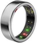 POBOVi Smart Ring for Women Men- Sleep/Fitness/Stress/Heart Rate Tracker- Menstrual Records - 7 Days Battery Life - Wireless Charging - No APP Subscription - iOS & Android Compatible (Silver, Size 11)