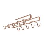 Metaltex Undershelf Mug Holder, Polytherm Copper, 14 x 28 x 6 cm