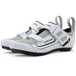 Tommaso Veloce Mens Cycling Shoes For Men Road Bike Shoes Indoor & Outdoor Cycling Shoes All Cleat Types Look Delta SPD SPD-SL Compatible Peloton Shoes Mens Road Bike Shoes For Men - No Cleat White 42