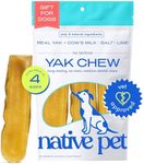 Native Pet Yak Chews – Long-Lasting Yak Cheese Himalayan Dog Chews - All Natural Dental Chews for Aggressive Chewers – 3 Pack for Medium Breeds - Natural Bully Stick/Cheese Bone