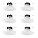Juno 65BEMW SWW5 90CRI CP6 M2 E-Series LED Recessed Downlighting, Baffle Trim, 5-to-6-Inch, 900 Lumens (6-Pack) , White