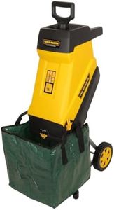 TOUGH MASTER Electric Garden Shredder 2400W, Portable with 10 Metre Power Cable, 45mm Chipping Width, 45L Collection Bag, Double Sided Blade System, Auto Shut-Off