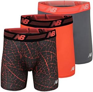 New Balance Men's 6" Boxer Brief Fly Front with Pouch, 3-Pack of 6 Inch Tagless Underwear