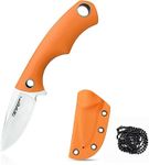 TONIFE Neck Knife Mini Outdoor Survival Fixed Blade Knife, EDC Knife High Hardness Sharp Blade 1.7'' Portable Neck Knife with Kydex Sheath and Ball Chain (orange)