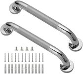 Rackickyer Shower Grab Bar, 2 Pack 12 Inch Bathroom Grab Bar, 1.25" Diameter 304 Stainless Steel Anti-Slip Grab Bars for Bathtubs and Showers, Handicap Shower Grab Bar for Seniors Elderly