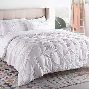 LINENSPA All Season Hypoallergenic Down Alternative Microfiber Comforter, Queen, Ash Gray/White