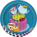 Unique Party 49504 - 18cm Mad Hatters Tea Party Plates, Pack of 8