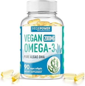 Vegan Omega-3 Algae DHA Supplements - 2000mg Algae Oil, Plant-Based Prenatal Algal DHA, 90 Carrageenan Free Softgels -Sustainable Fish Oil Alternative Supports Brain, Heart, Eyes, Joint Health