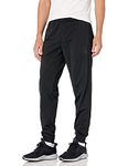 adidas Men's Essentials Warm-Up Tapered 3-Stripes Track Pants, Black/Black, Small