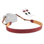 FIEIL Leather Camera Strap, Retro Style Wine Red Genuine Leather Camera Neck Straps for Fujifilm, Canon, Panasonic, Nikon, Leica, Sony, Compact Cameras and Digital Cameras