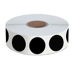 1500 PCS Black Round Color Coding Circle Dots Inventory Stickers Labels with Perforation Line in Roll (Each Measures 1" in Diameter)