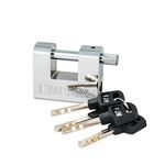 FJM Security SPSA60-KA 2-3/8" Triple Chrome Plated D-Shaped Security Padlock, Keyed Alike
