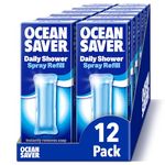 OceanSaver Daily Shower Cleaner | Eco-Friendly Shower Cleaning Spray | Removes Soap Scum, Prevents Limescale | Sparkling Shine | Vegan, Plastic-Free & Cruelty-Free (12 x 10ml Refills)