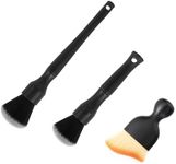 Naisfei 3 PCS Car Detail Brush, Car Detailing Brush, Interior Auto Brush Set for Cleaning Ventsengine Engine,Compartment, Leather, Exterior, Skylight, Cup Holders,Wheels