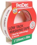 ProDec PLTT25 Low Tack Multi Surface Painters Masking Tape for Delicate Surfaces Gives Sharp Paint Lines for Indoor Painting and Decorating, Compatible with All Paints, 1" 25mm wide, Cream