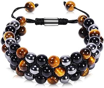 Triple Protection Bracelet - For Protection - Bring Luck And Prosperity - Hematite - Black Obsidian - Tiger Eye - Stone Bracelet