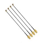 INVENTO 4PCS 10cm long Mini PCI U.FL to SMA Female Connector Antenna WiFi Pigtail Cable IPX to SMA Extension(Black)