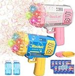 Neoot Bubble Guns, 2PCS Bubble Machine Gun with 40 Hole Light Sounds Bubble Machine for Kids Toddlers Toys Bubble Blower, Bubble Blaster, Summer Outdoor Toys, Birthday Gifts for Kids