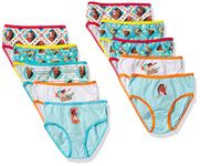 Disney Girls' Moana 100% Combed Cotton Panty Multipacks, Underwear Available in Sizes 2/3t, 4t, 4, 6, 8 Briefs, 10-Pack, 2-3 Years (Pack of 10)