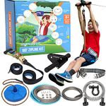 Hyponix Zip Lines for Kids and Adults Outdoor up to 350 Lbs - 180 ft - 15 Minute Quick Setup Kit - 100% Rust Proof | Zipline for Backyard Kids and Adults | Zipline Kits for Backyard