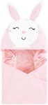 Hudson Baby Unisex Baby Cotton Animal Face Hooded Towel, Pink Bunny, One Size