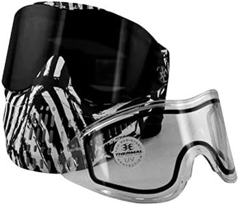 G.I. Sports Empire E-Flex Paintball Goggle Protective Mask w/Smoke & Clear Lens - Limited Edition Zebra