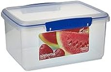 Sistema KLIP IT Food Storage Container | 3 L | Stackable Food Prep Container with Airtight Lids | BPA-Free | Blue Clips | 1 Count