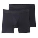 Terramar Men's Silkskins 6" Boxer Briefs, Black Air Cool, 2 Pack, X-Large