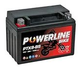 PTX9-BS Powerline Factory Sealed Motorcycle Battery 12V 9Ah