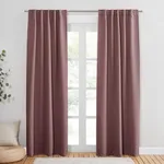 PONY DANCE Blackout Curtains, Dusty Rose Blackout Curtains for Bedroom - 2 Panels, 42x90 Inch, Room Darkening Curtains for Living Room, Back Tab and Rod Pocket Black Curtains