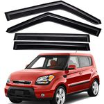 Lightronic WV94164 Outside-Mount Side Window Visors Deflectors Vent Rain Guards, Dark Smoke, 4-Pieces Set, Fits 2010-2013 Kia Soul