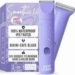HAPPY CURVES Smoothie 2.0 Bikini Trimmer - Electric Razor for Women, Waterproof Hair Groomer with Adjustable Guards, Personal Shaver for Pubic Hair, Ladies Intimate Shaver and Body Trimmer (Berry)