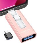 256GB USB Flash Drive for Phone and Pad, Photo Stick High Speed External USB Thumb Drives Photo Storage Memory Stick for Save More Photos and Videos (Pink, 256GB)
