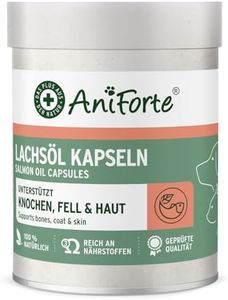 AniForte Huile de Saumon de Norvège 200 Capsules pour Chiens et Chats, Omega-3 acides Gras, Très Riche en Antioxydant, Beauté du Pelage, EPA DHA ALA, Barf Supplément