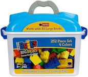 Strictly Briks Toy Building Blocks for Kids and Toddlers, Big Bricks Set with Large Pegs for Ages 3 and Up, 100% Compatible with All Major Brands, Red, Green, Blue, and Yellow, 252 Pieces