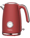 LONGDEEM Electric Kettle Stainless Steel 1.7L - 1500W Quick Boil, Retro Style, Auto Shut-Off, Easy to Clean, Boil Dry Protection with Filter & Water Gauge - Perfect for Tea, Hot Water, Red