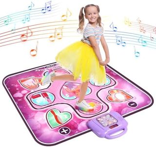 Bnonya Dance Mat for 3 4 5 6 7 8 9 10+ Years Old Girls Birthday Gifts, Musical Dance Mat for Kids with 6 Game Modes, Dance Pad with LED Lights,Built-in Music,Adjustable Volume