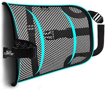 Lumbar Support - Breathable Mesh Office & Car Chair Back Support with Double Adjustable Straps for All-Day Comfort