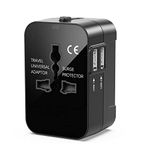 Universal Travel Adapter Worldwide, Travel Plug Adapter Worldwide International Travel Adapter With 2 USB, World Travel Adaptor All in One Universal Charger Power Adapter for European Euro EU US UK AU